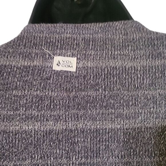 Volcom Gray Striped Open-Front Cardigan Sweater M - Picture 5 of 6